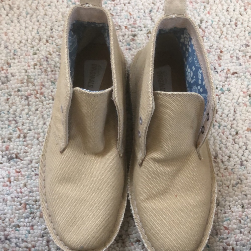 Clarks originals tan ankle boots size 6.